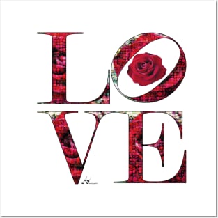 LOVE Letters June Birth Month Flower Red Rose Posters and Art